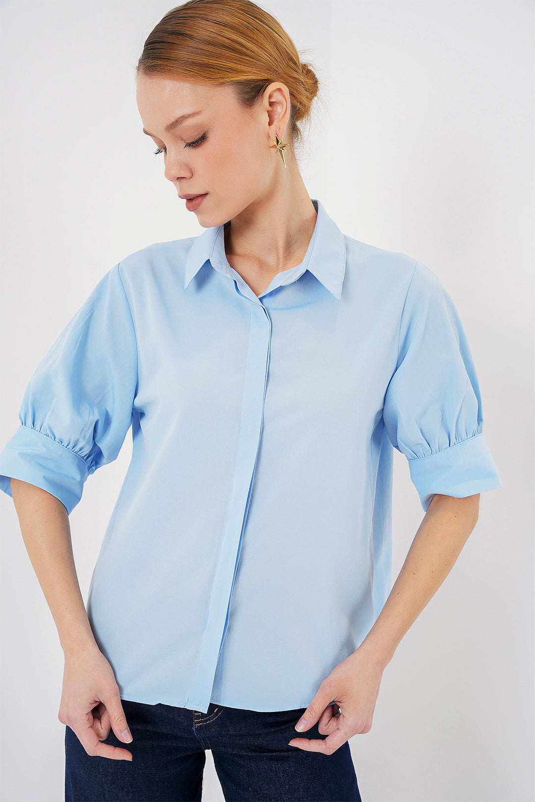 Bigdart Femme Chemise Manches Courtes 20312 - Bleu