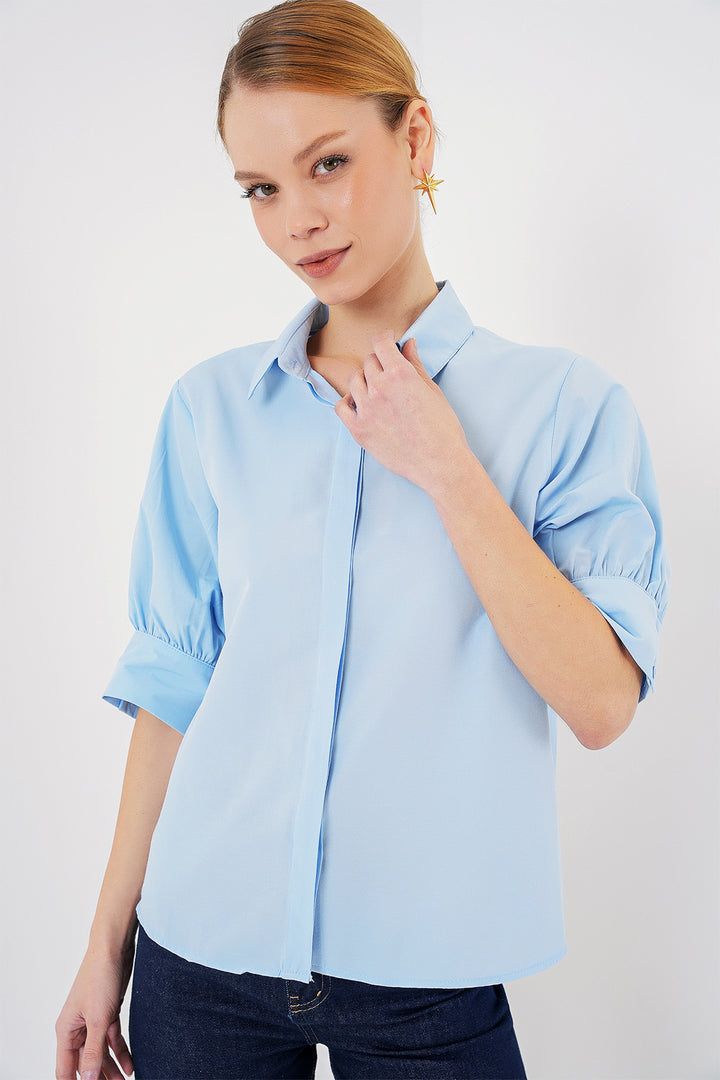 Bigdart Femme Chemise Manches Courtes 20312 - Bleu