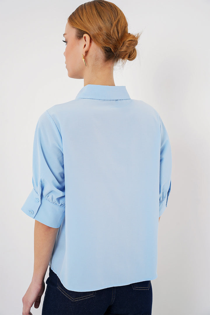 Bigdart Femme Chemise Manches Courtes 20312 - Bleu