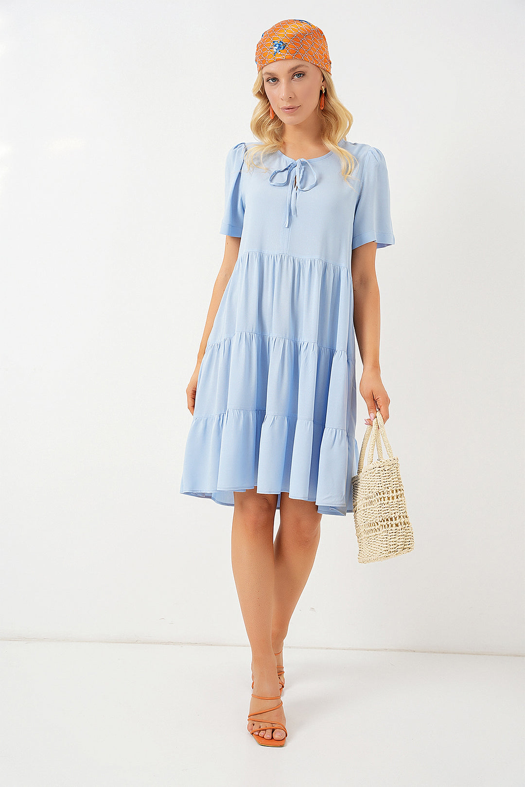 Bigdart Robe courte à manches courtes femme 2554 - Bleu