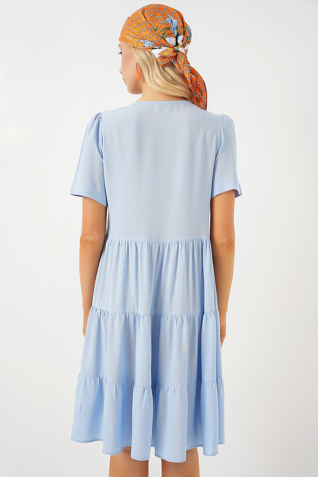 Bigdart Robe courte à manches courtes femme 2554 - Bleu