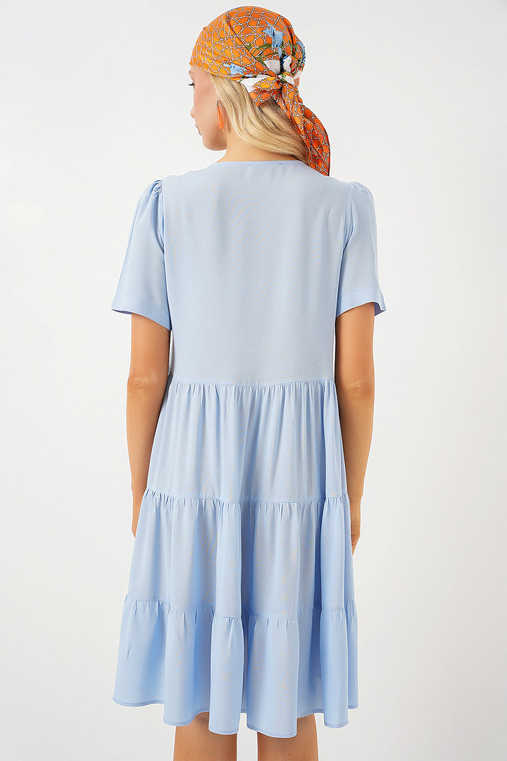 Bigdart Robe courte à manches courtes femme 2554 - Bleu