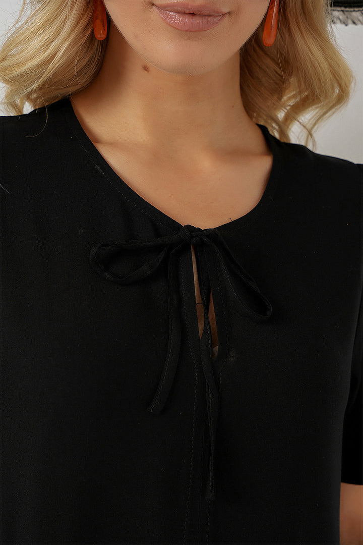 Bigdart Robe courte à manches courtes pour femme 2554 - Noir