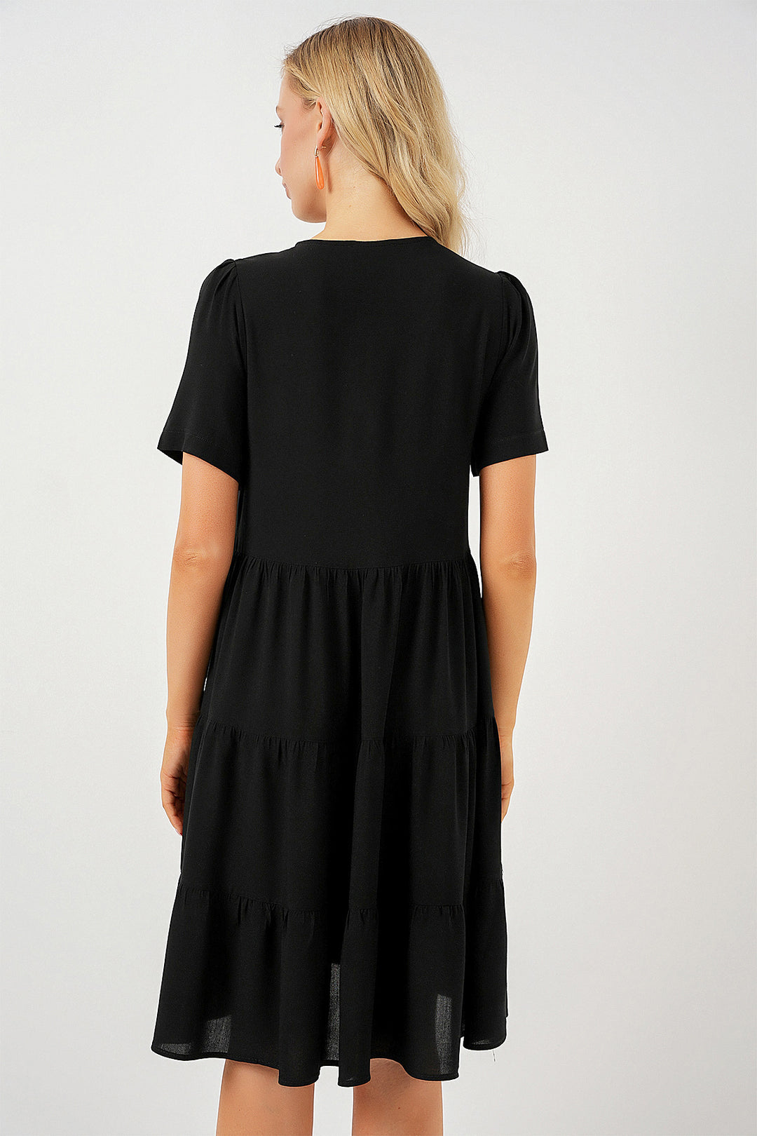 Bigdart Robe courte à manches courtes pour femme 2554 - Noir