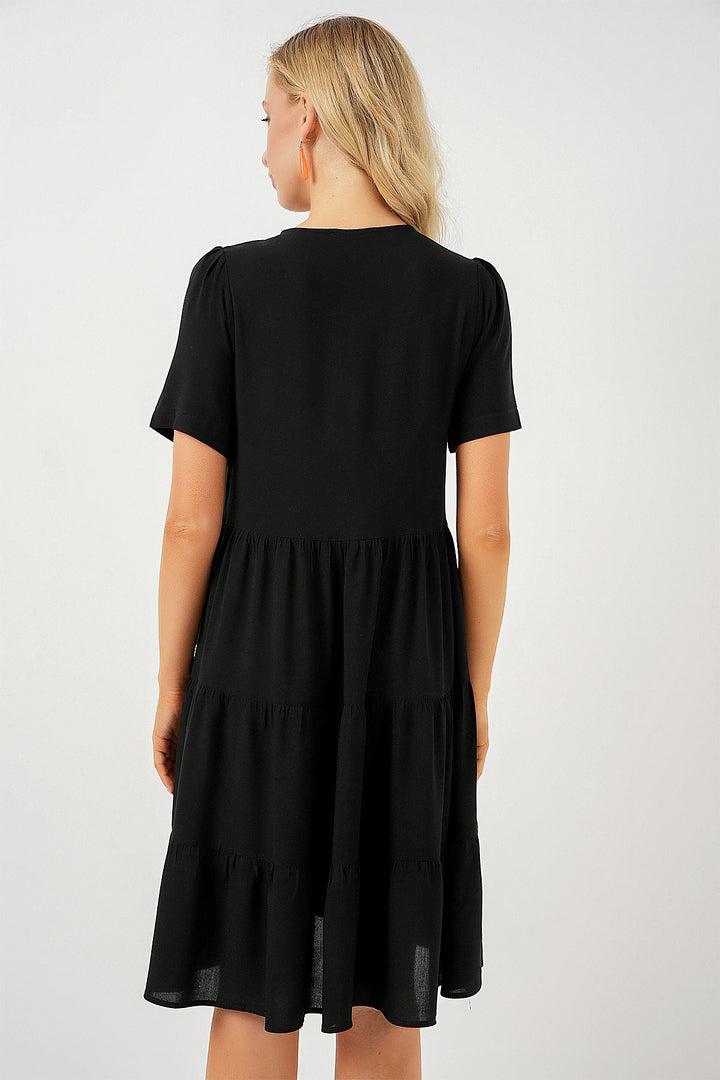 Bigdart Robe courte à manches courtes pour femme 2554 - Noir