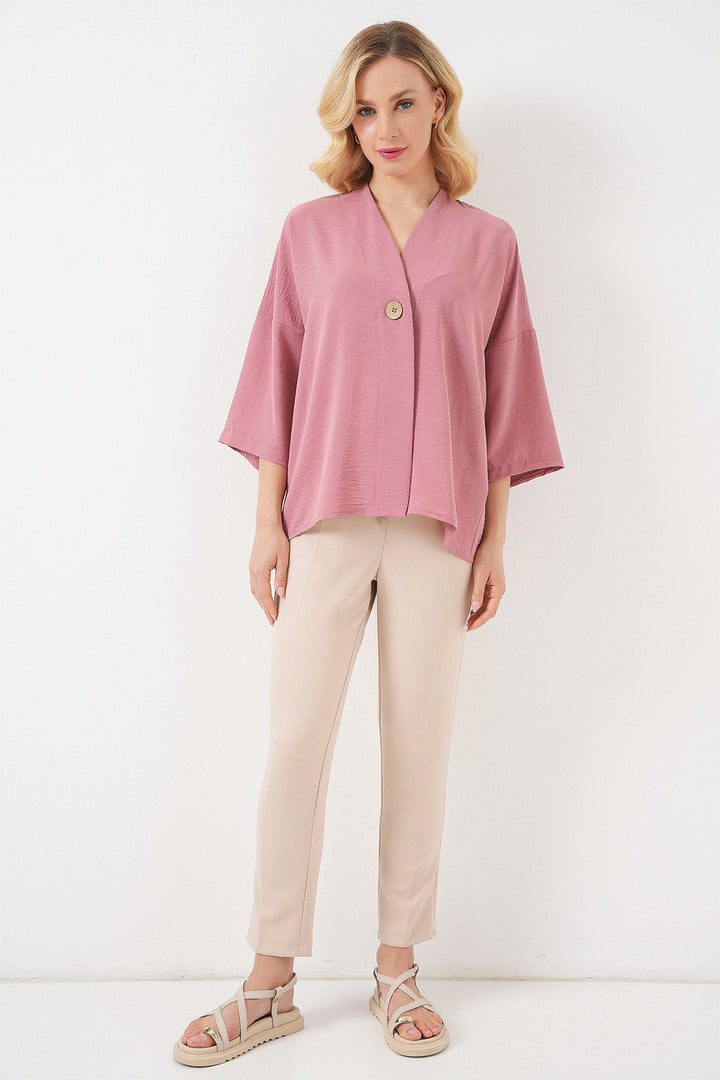 Bigdart Kimono oversize à manches courtes pour femme 5969 - Rose poudré