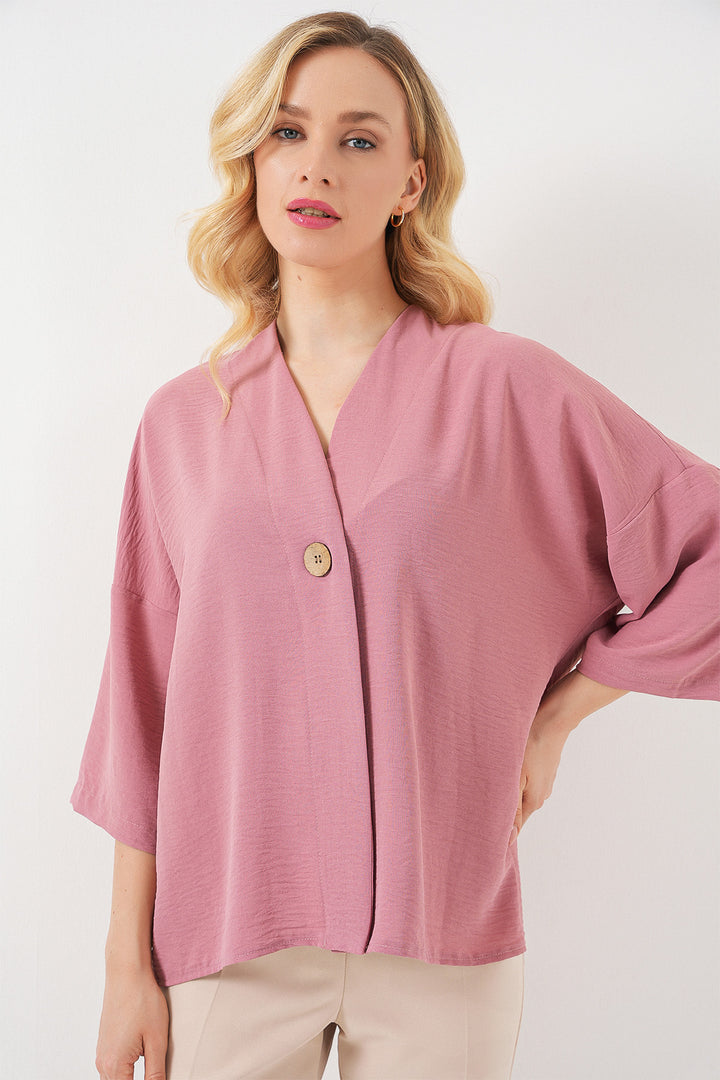 Bigdart Kimono oversize à manches courtes pour femme 5969 - Rose poudré