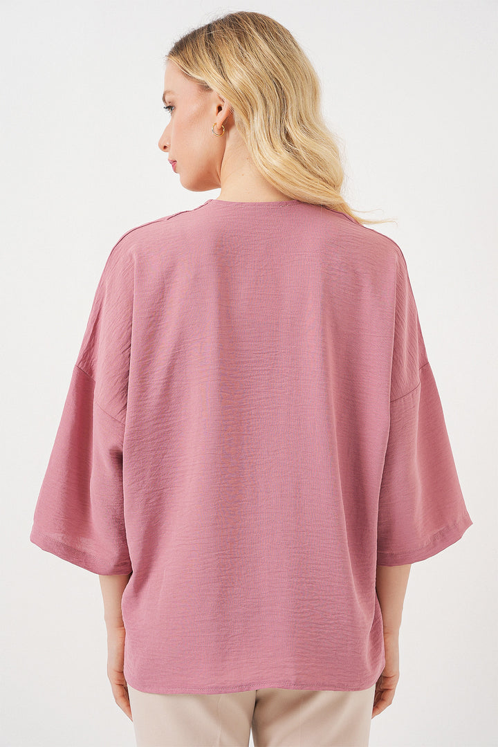 Bigdart Kimono oversize à manches courtes pour femme 5969 - Rose poudré