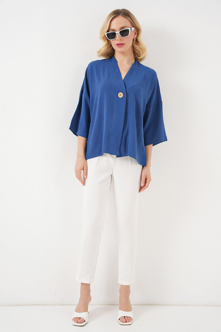 Bigdart Kimono oversize à manches courtes pour femme 5969 - Indigo