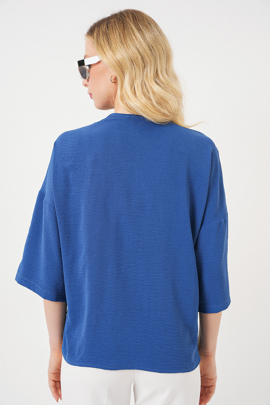 Bigdart Kimono oversize à manches courtes pour femme 5969 - Indigo