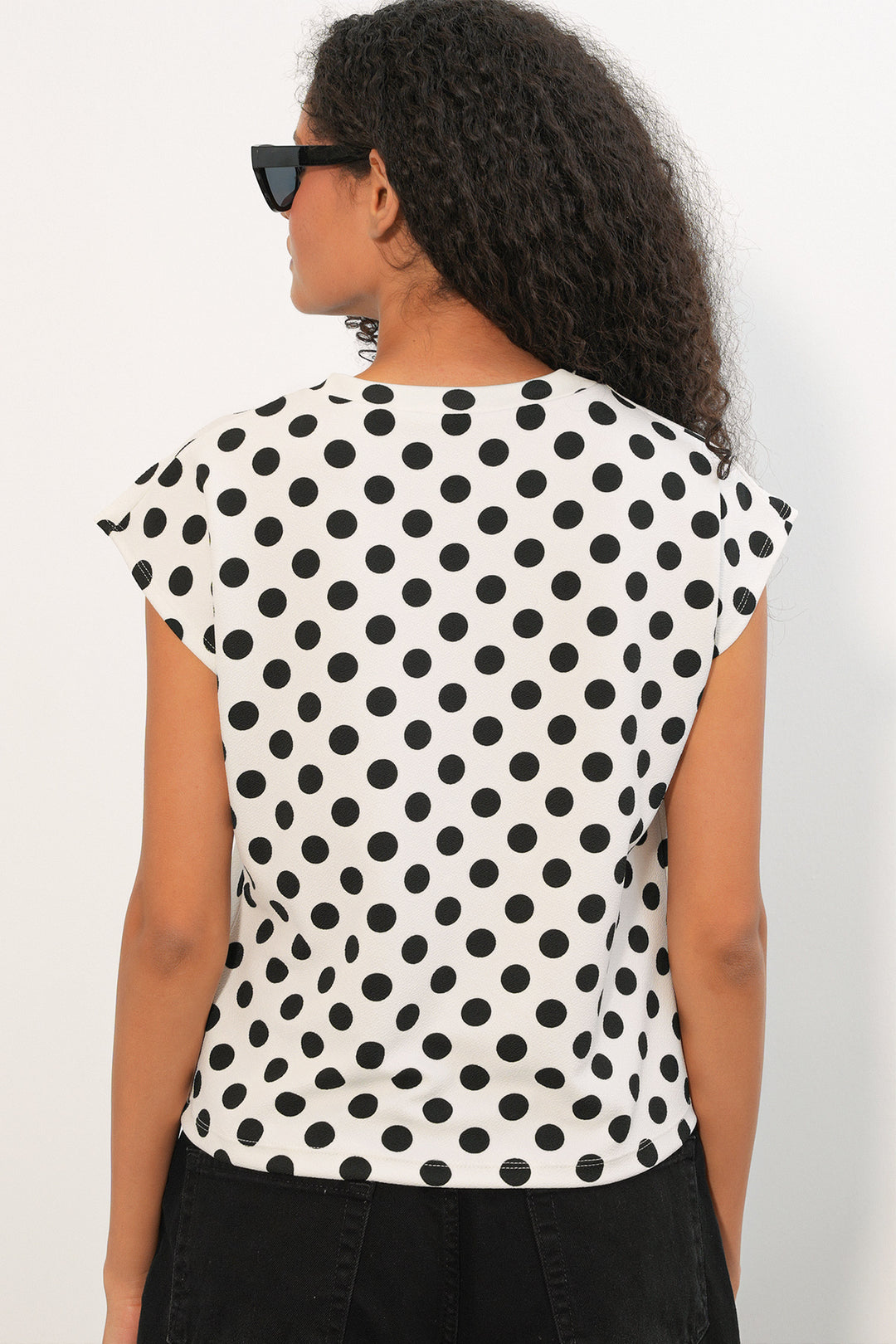 Bigdart Blouse à pois à manches courtes pour femme 40009 - Blanc