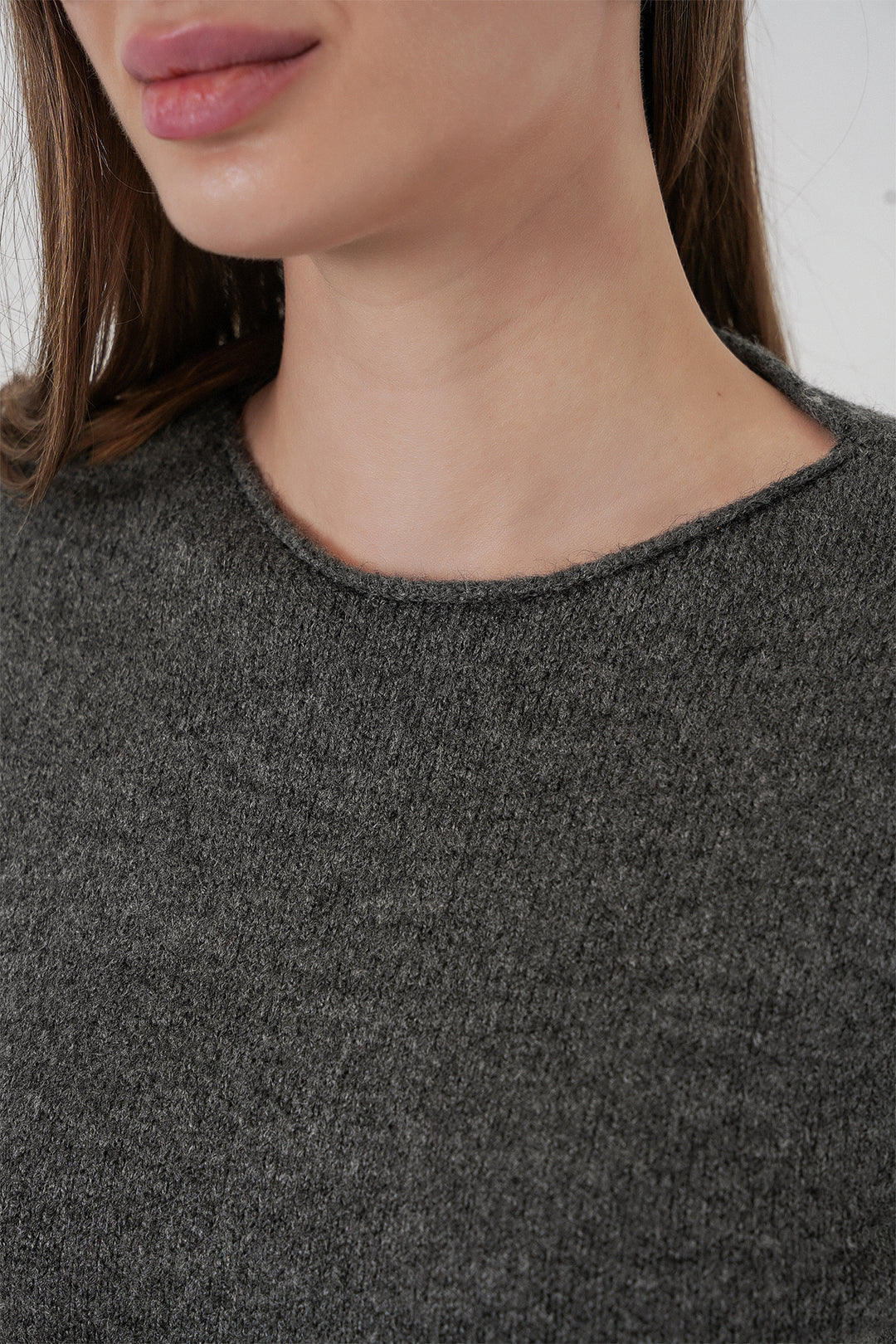 Bigdart Robe en tricot à manches courtes pour femme 15950 - Anthracite