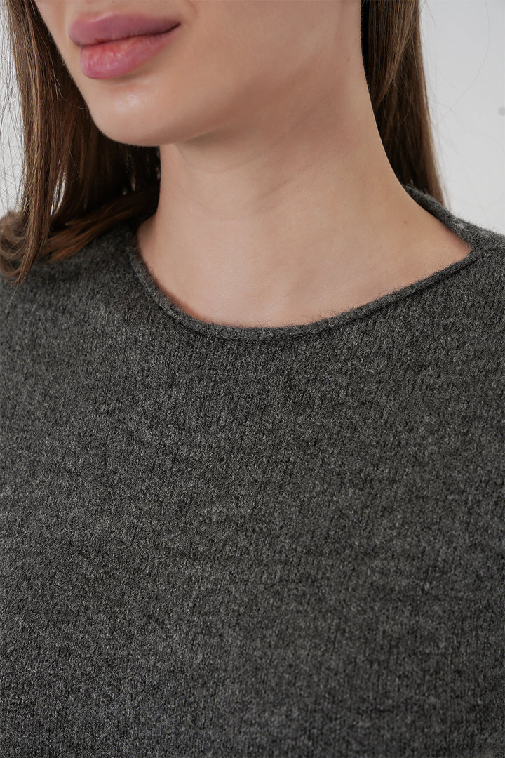 Bigdart Robe en tricot à manches courtes pour femme 15950 - Anthracite