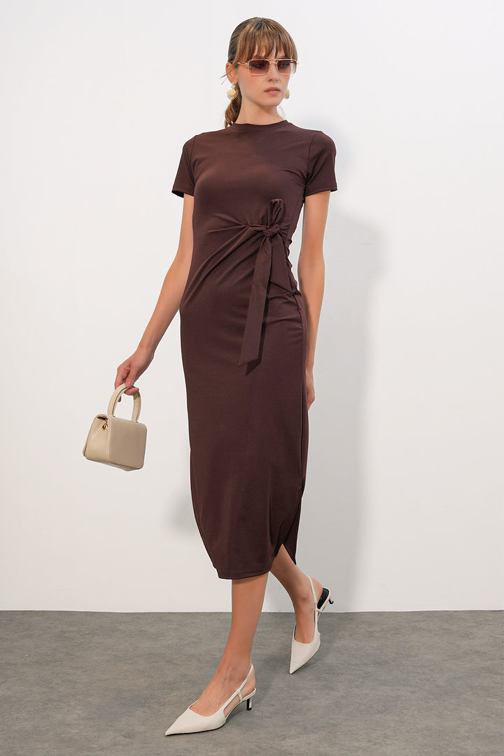 Bigdart Robe longue à manches courtes femme 2621 - Marron