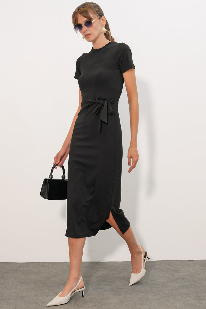 Bigdart Robe longue à manches courtes femme 2621 - Noir