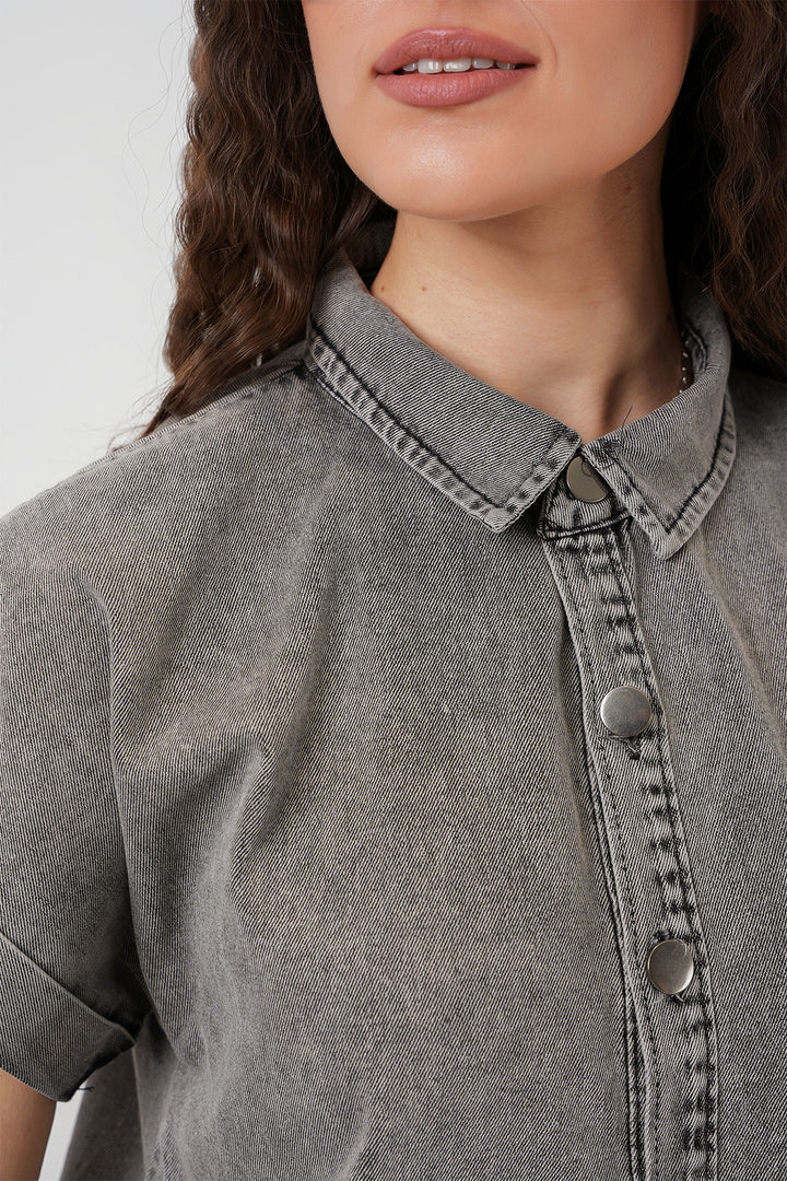 Bigdart Robe en Jean Courte Femme 2530 - Gris foncé