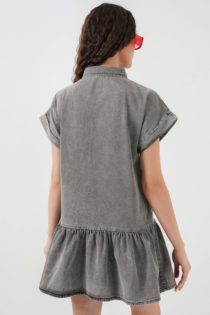 Bigdart Robe en Jean Courte Femme 2530 - Gris foncé
