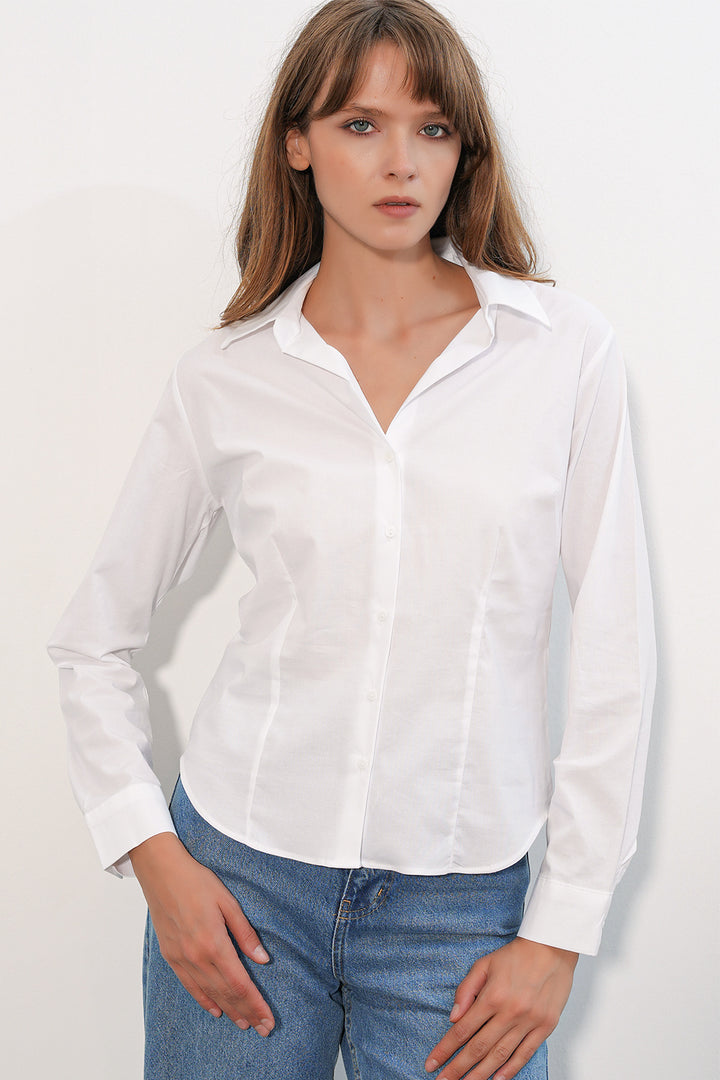 Bigdart Chemise basique à col classique pour femme 20398 - Blanc