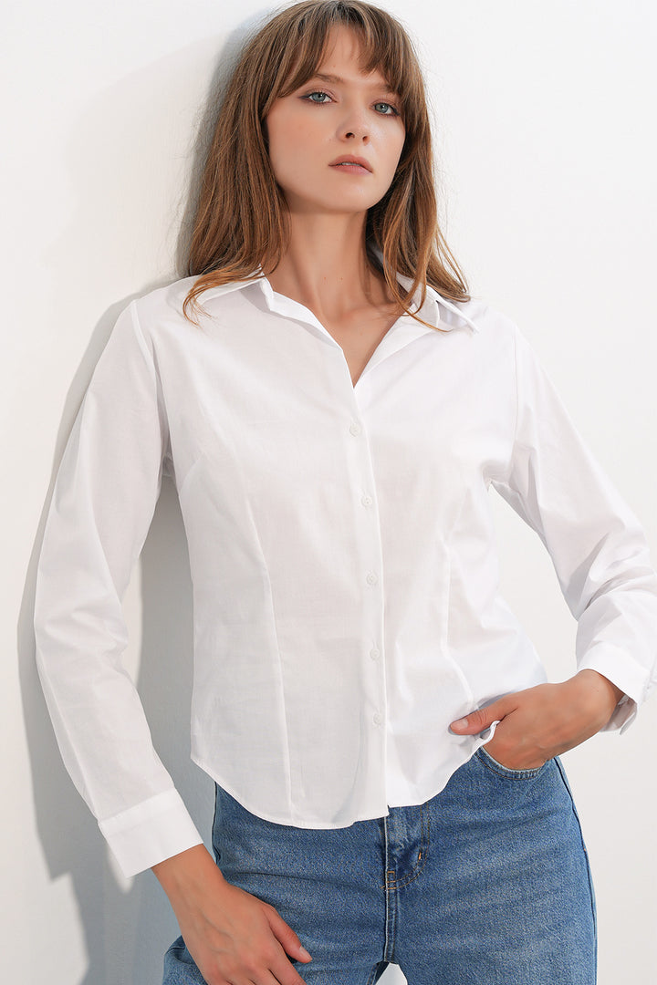 Bigdart Chemise basique à col classique pour femme 20398 - Blanc