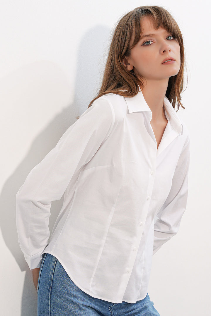 Bigdart Chemise basique à col classique pour femme 20398 - Blanc