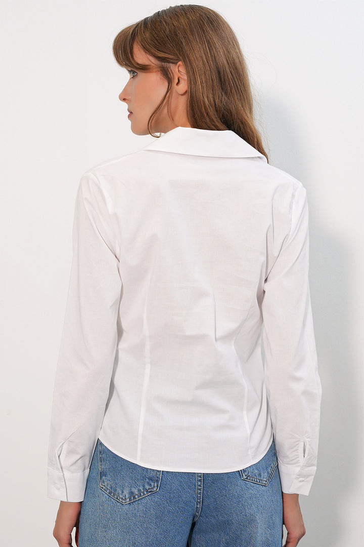 Bigdart Chemise basique à col classique pour femme 20398 - Blanc