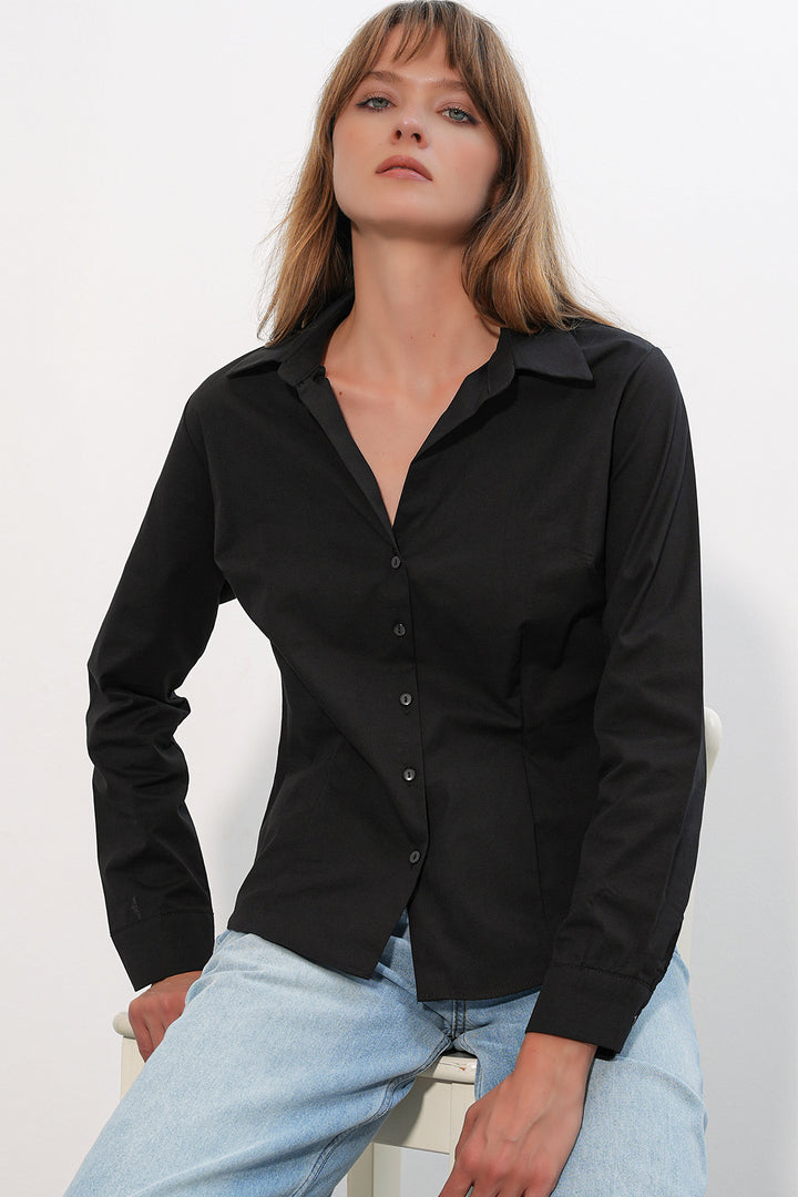 Bigdart Chemise basique à col classique pour femme 20398 - Noir