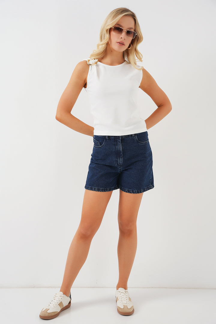 Bigdart Blouse basique sans manches pour femme 935 - Blanc