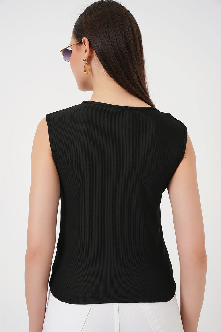 Bigdart Blouse basique sans manches pour femme 935 - Noir
