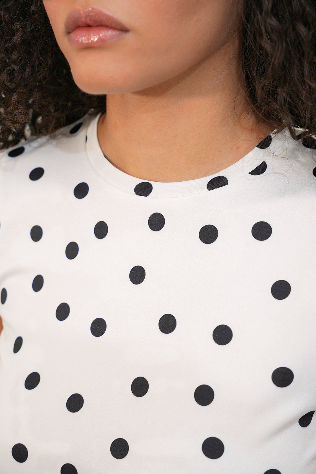 Bigdart Body sans manches à pois femme 4347 - B.Blanc