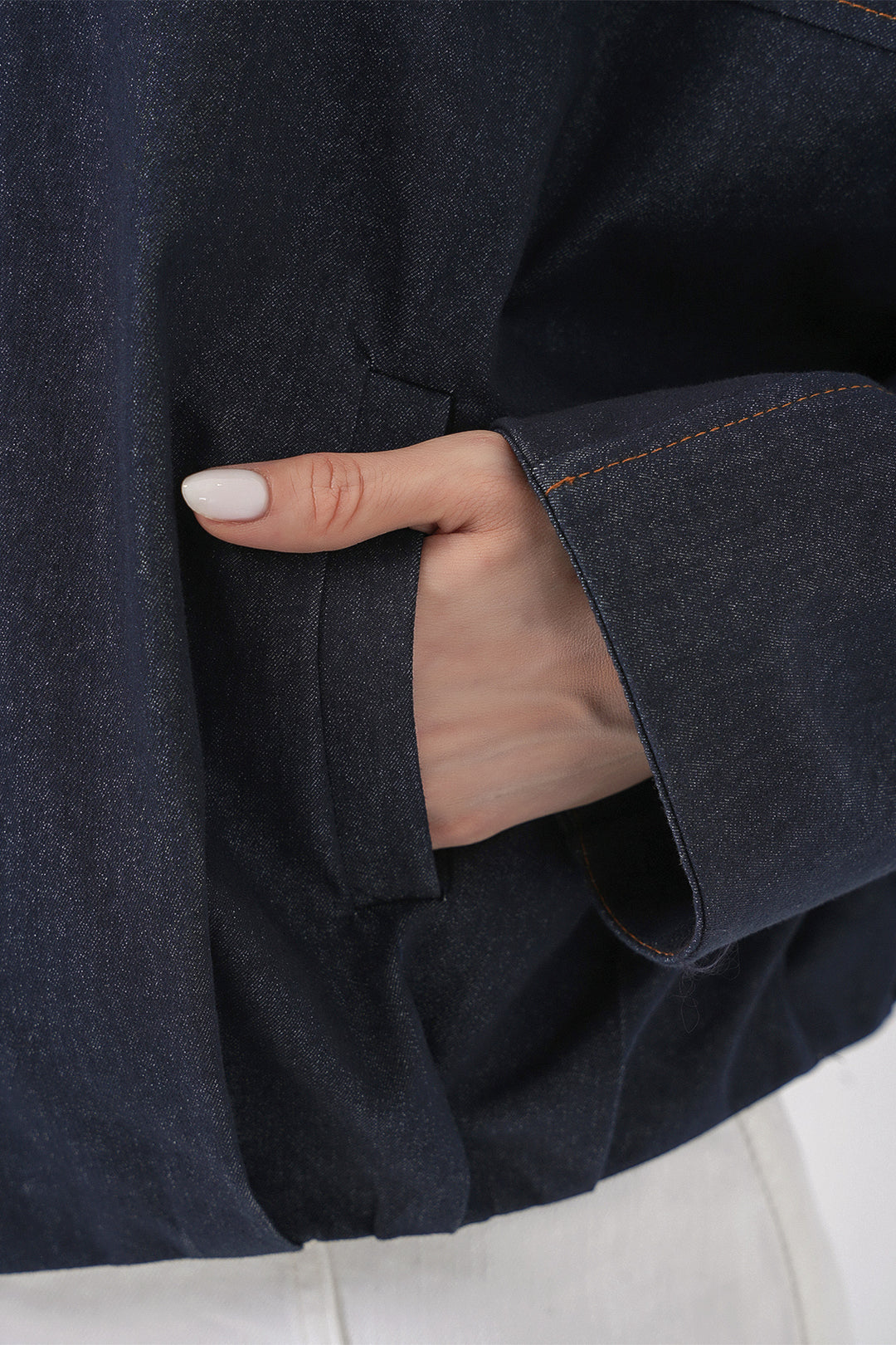 Bigdart Veste bomber en jean pour femme 0737 - Bleu marine