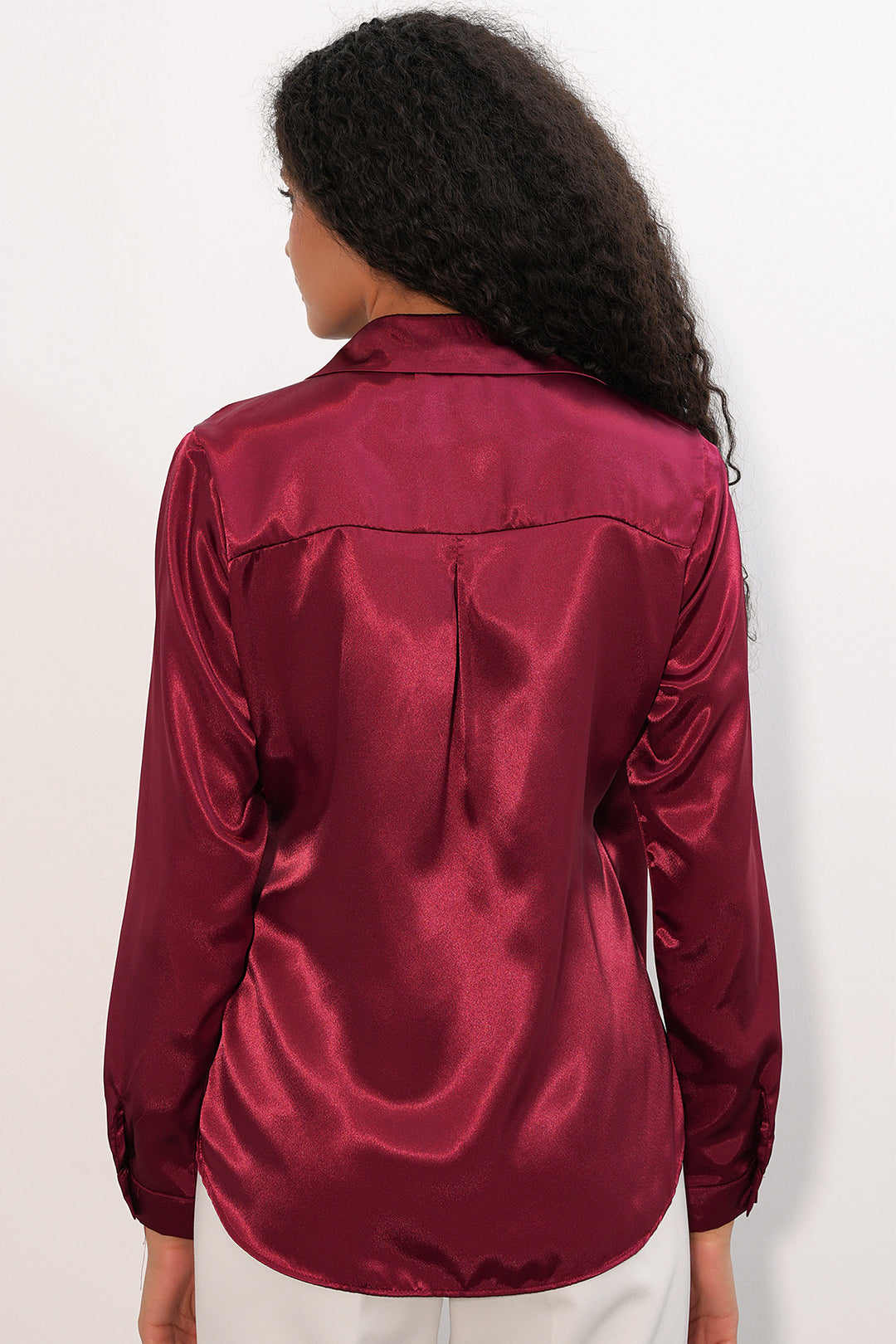 Bigdart Chemise en satin croisée pour femme 20386 - Bordeaux