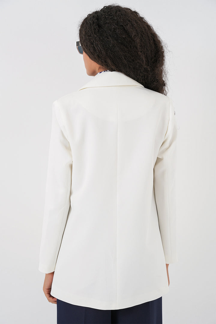 Bigdart Veste blazer croisée pour femme 0722 - Blanc
