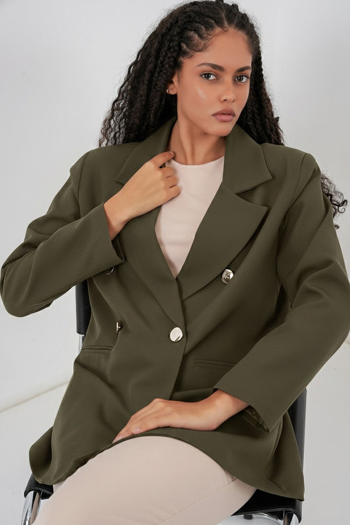 Bigdart Veste blazer à col croisé pour femme 0722 - Kaki