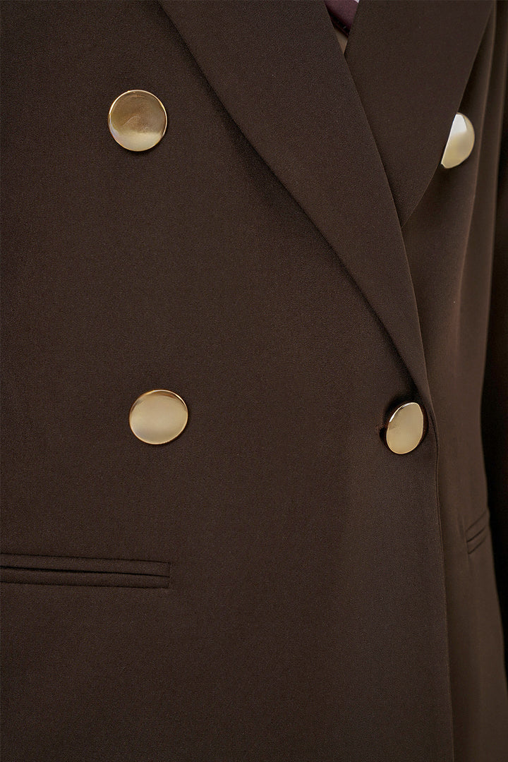 Bigdart Veste blazer à col croisé pour femme 0722 - Marron