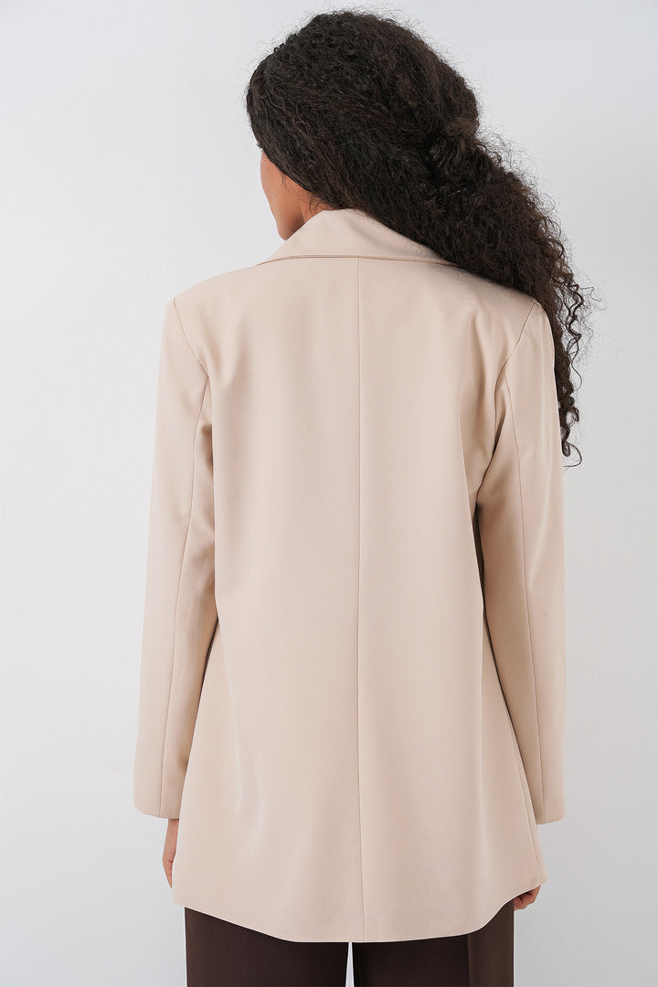 Bigdart Veste blazer à col croisé pour femme 0722 - Crème