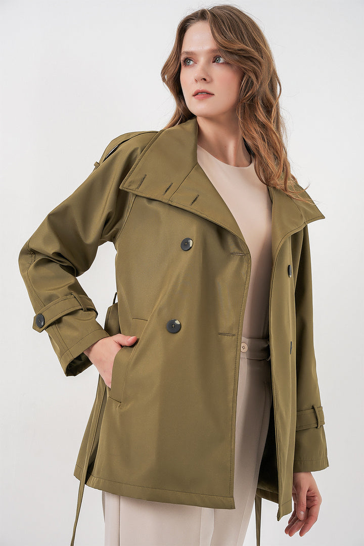 Bigdart Trench Court Femme Croisé 5980 - Kaki
