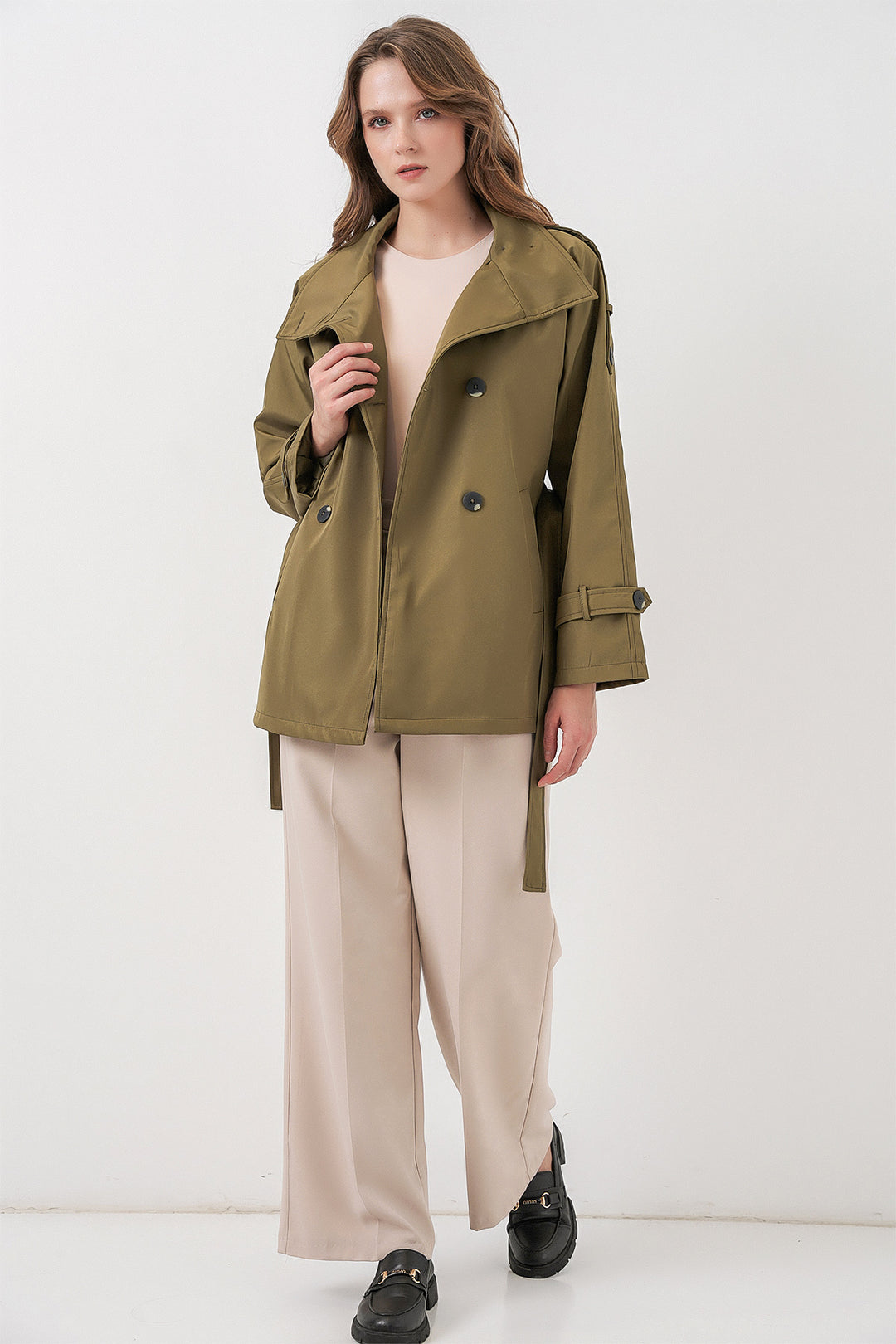 Bigdart Trench Court Femme Croisé 5980 - Kaki