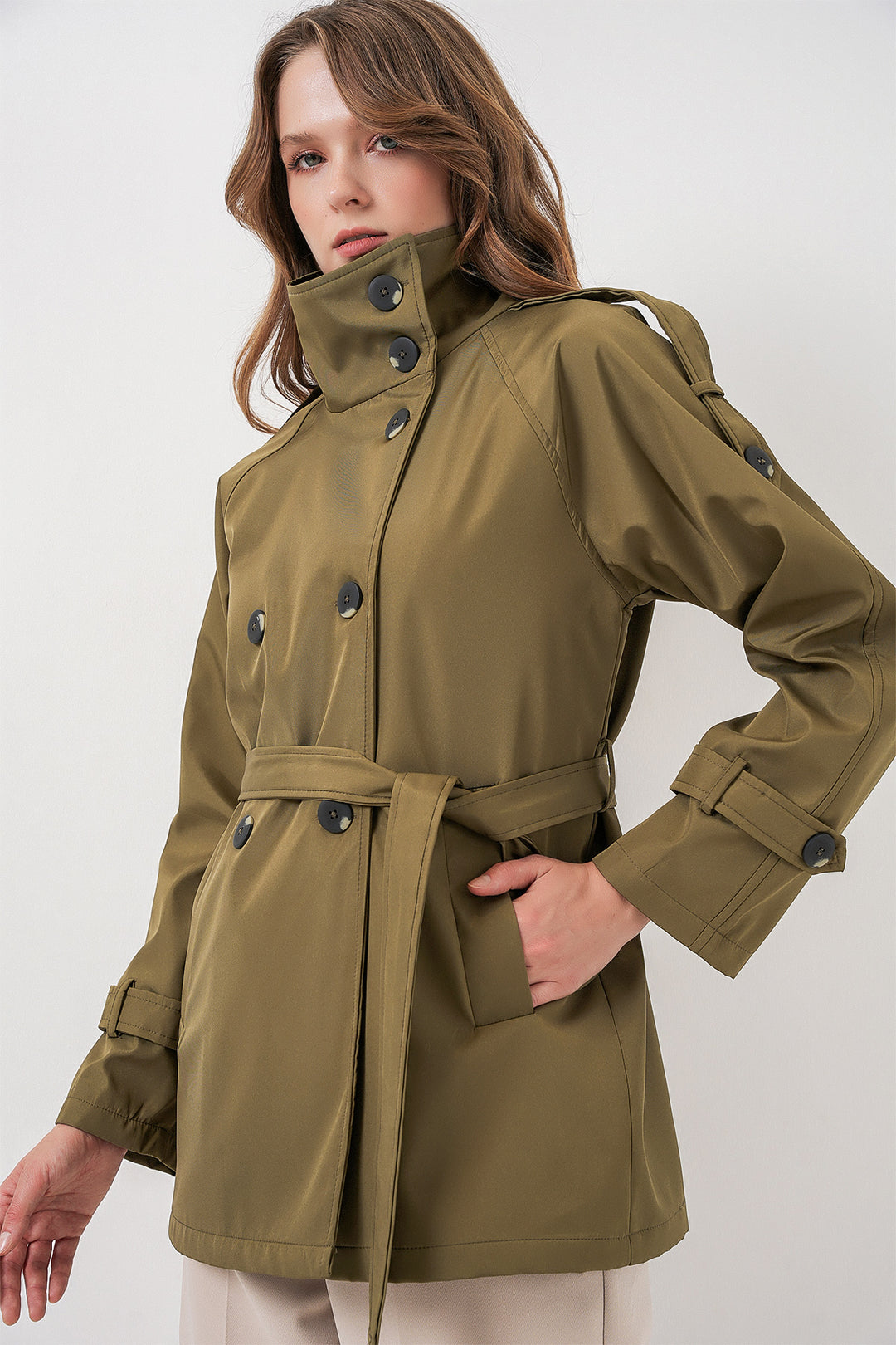 Bigdart Trench Court Femme Croisé 5980 - Kaki