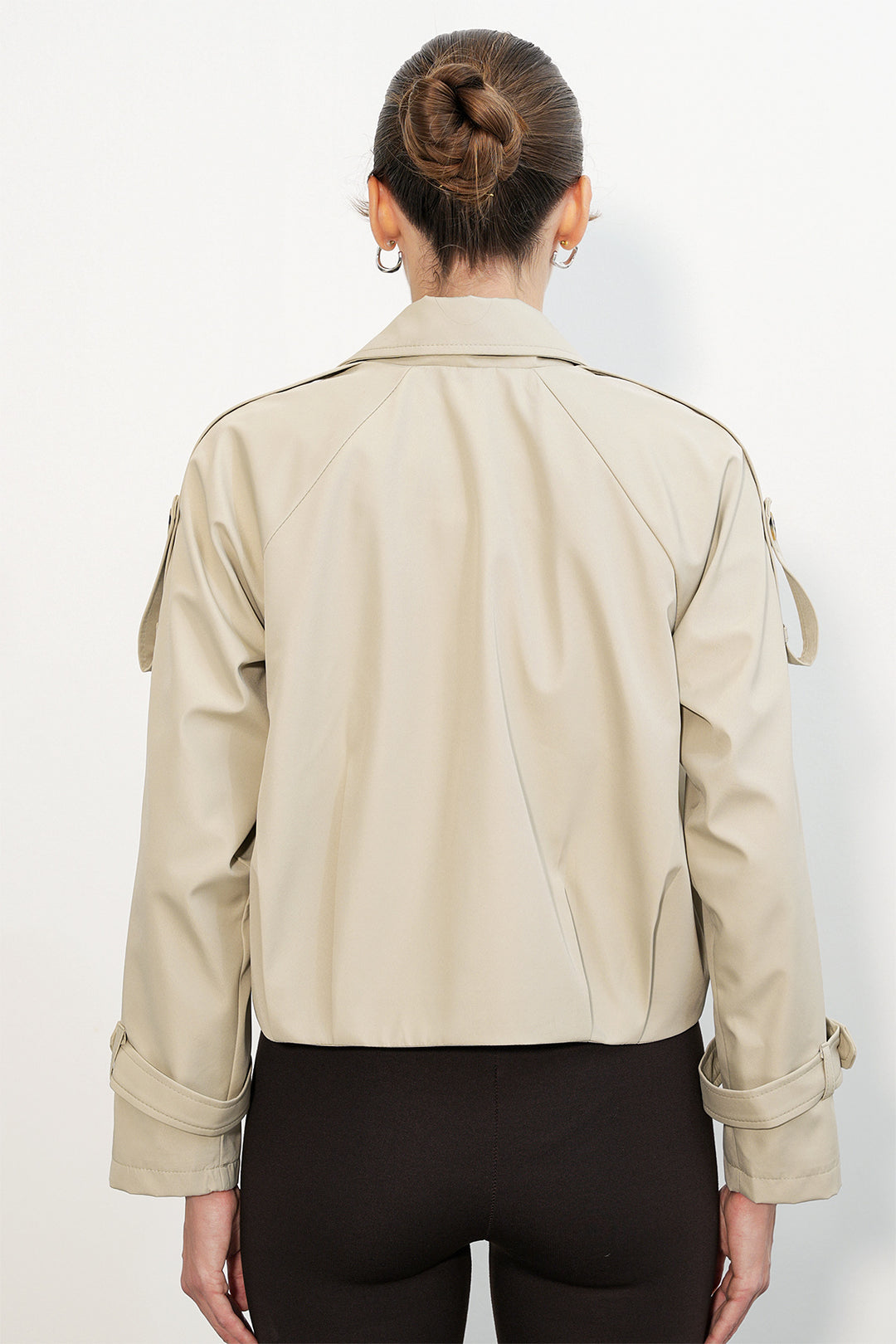 Bigdart Trench-coat court à col croisé pour femme 5995 - Beige