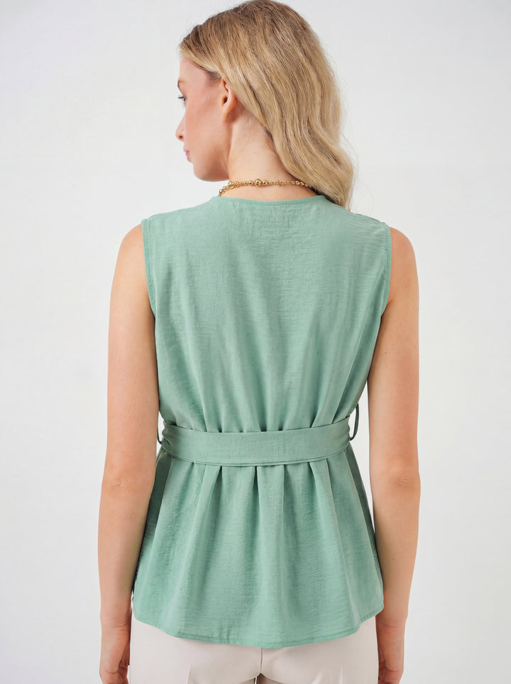 Bigdart Top sans manches croisé femme 966 - çağla