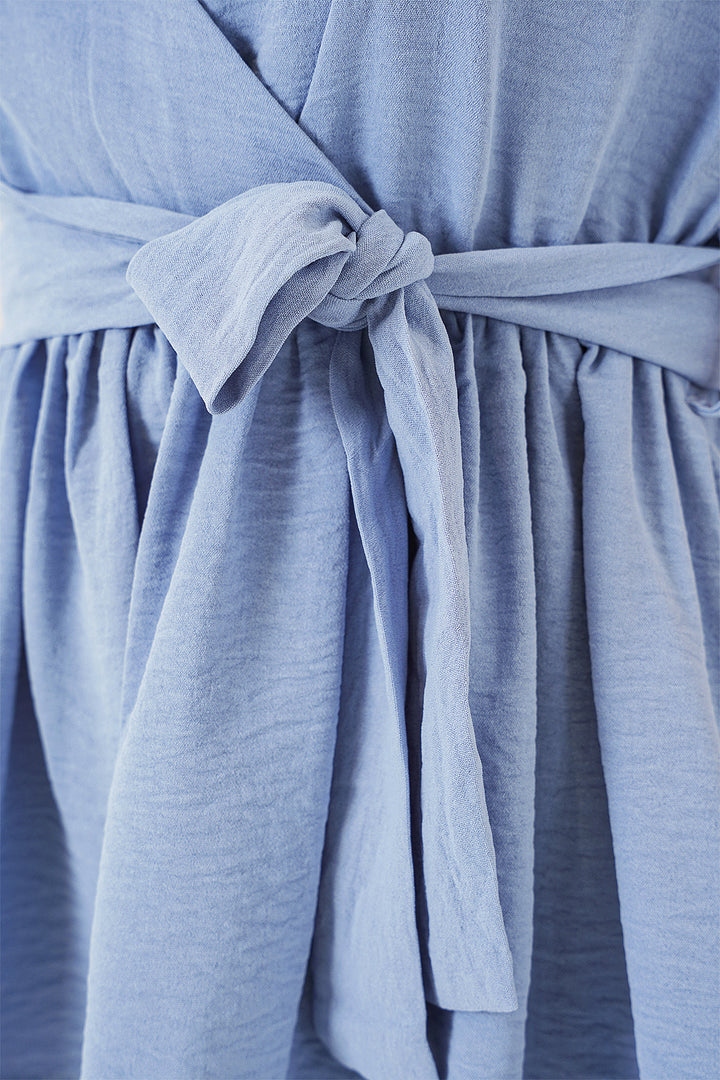 Bigdart Blouse Sans Manches à Col Croisé Femme 966 - Bleu