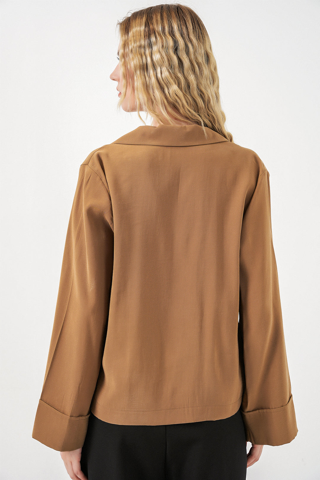 Bigdart Veste oversize à col croisé femme 0747 - Camel