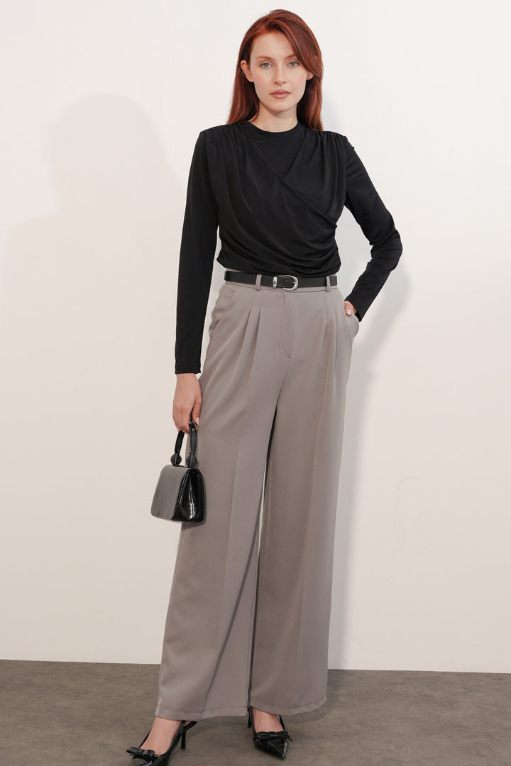 Bigdart Blouse Sandy à col croisé pour femme 40051 - Noir