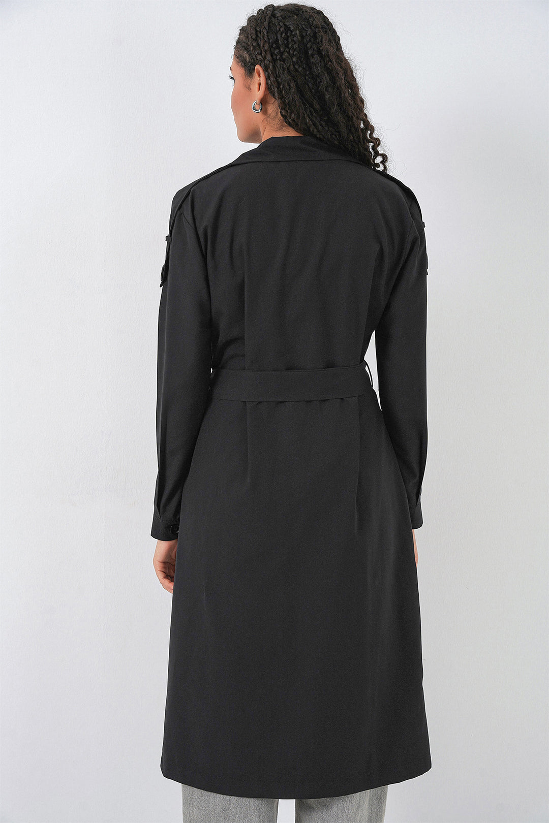 Bigdart Trench-coat à col croisé pour femme 5978 - Noir