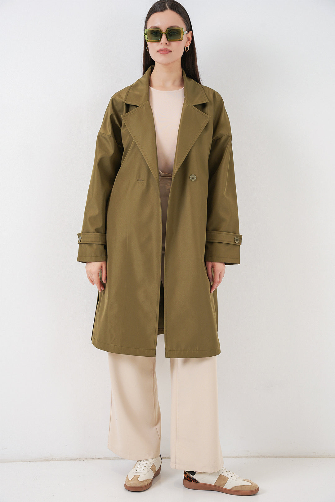 Bigdart Trench-coat croisé pour femmes 5987 - Kaki