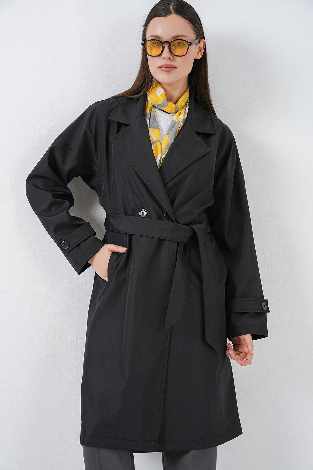 Bigdart Trench-coat croisé pour femmes 5987 - Noir