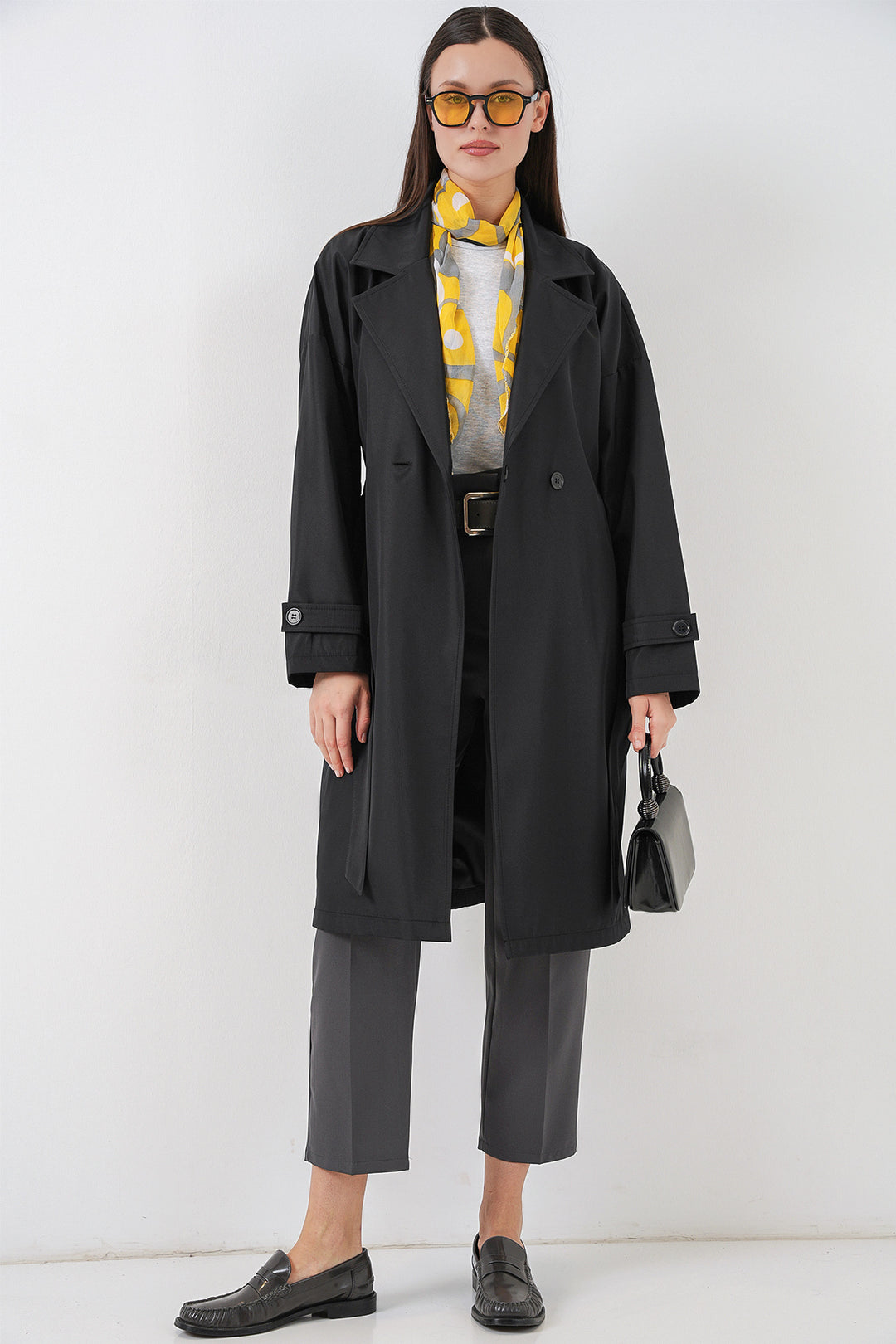 Bigdart Trench-coat croisé pour femmes 5987 - Noir