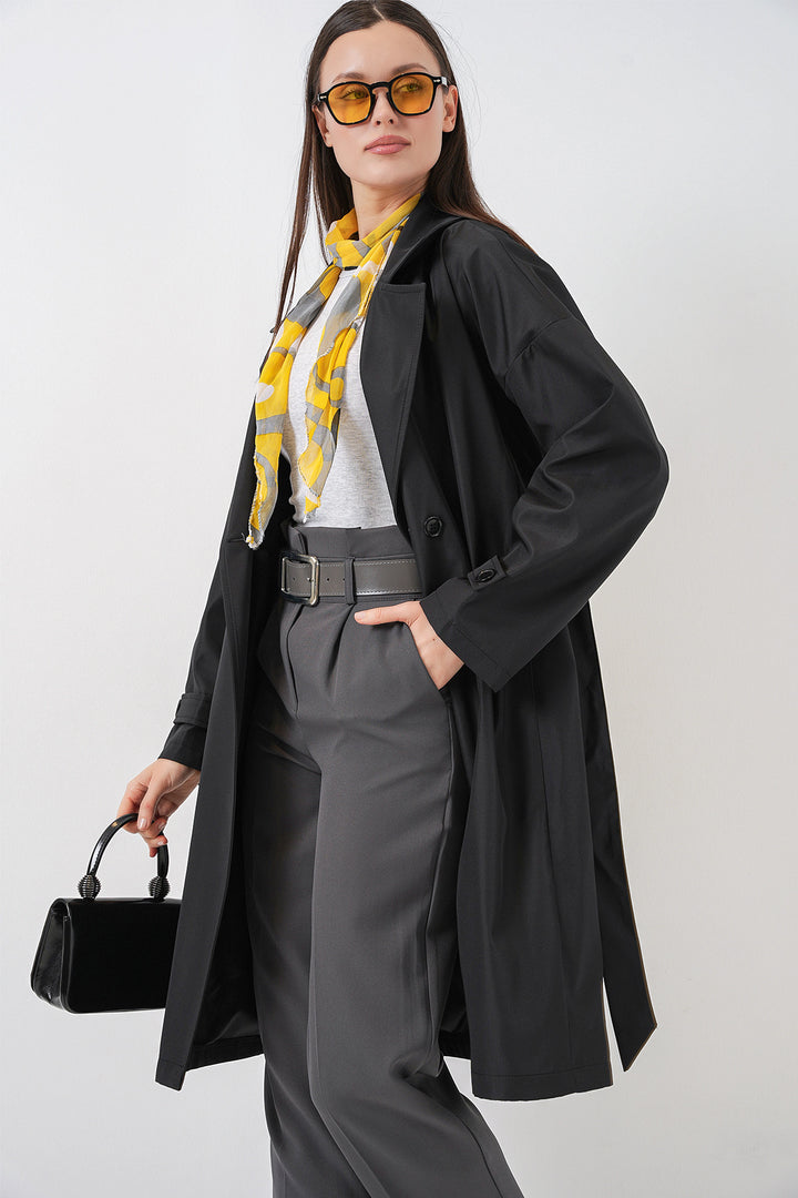 Bigdart Trench-coat croisé pour femmes 5987 - Noir