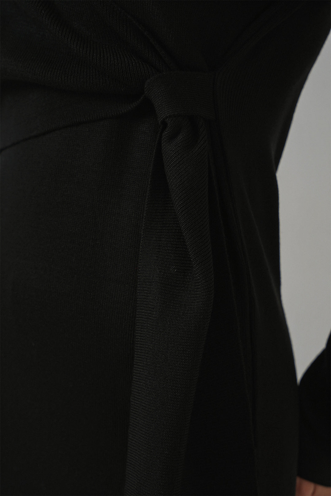 Bigdart Robe en tricot à col croisé pour femme 15928 - Noir