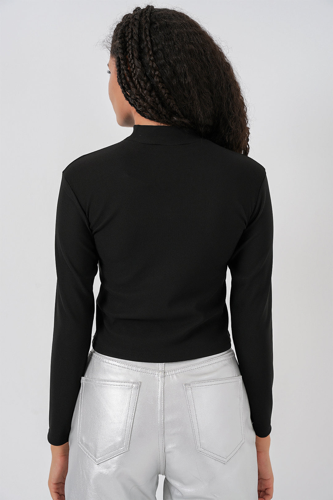 Bigdart Blouse à manches longues avec détail en ruban pour femme 977 - Noir